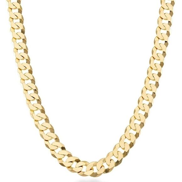 Men’s 18k Gold over 925 Cuban Chain Necklace - Picture 2 of 5